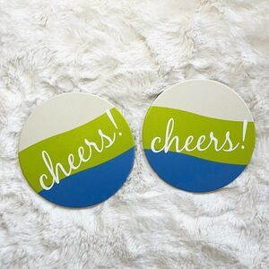 🔮‎ 5/$25 Set of 2 Ceramic & Cork Cheers! Coasters